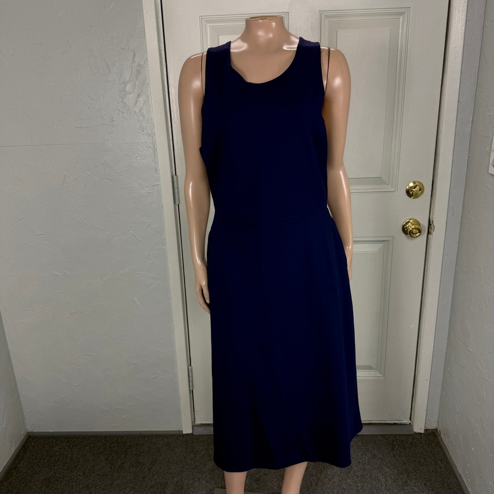 NEW Banana Republic Women's Sleeveless Dress 8 Navy X Open back Career T22